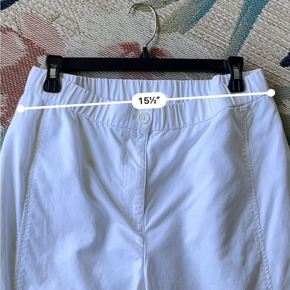 Eileen Fisher Organic Cotton and Hemp White Lantern Cargo Pocket Pull-On Pants - Picture 11 of 16